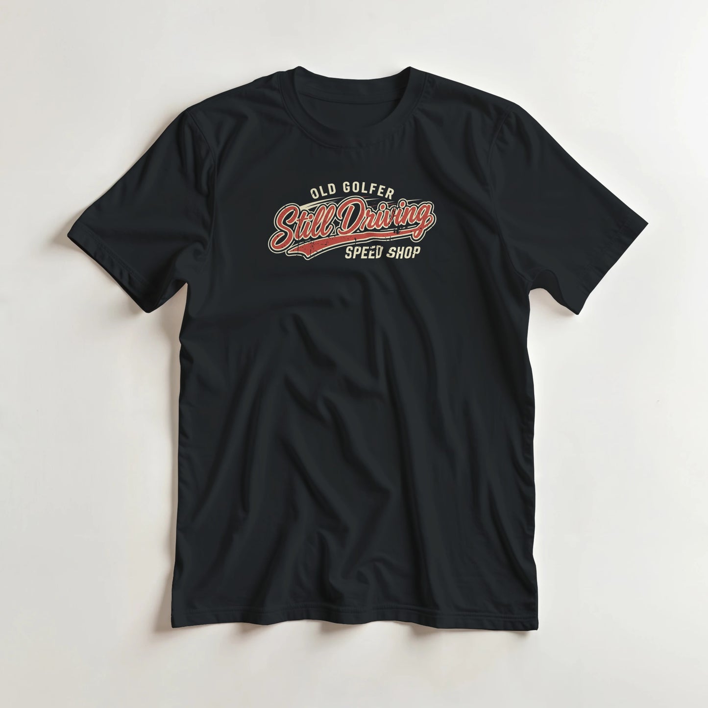 Still Driving T-Shirt in 3XL lying on a plain floor. T-shirt is a unisex cut and 100 per cent cotton.
