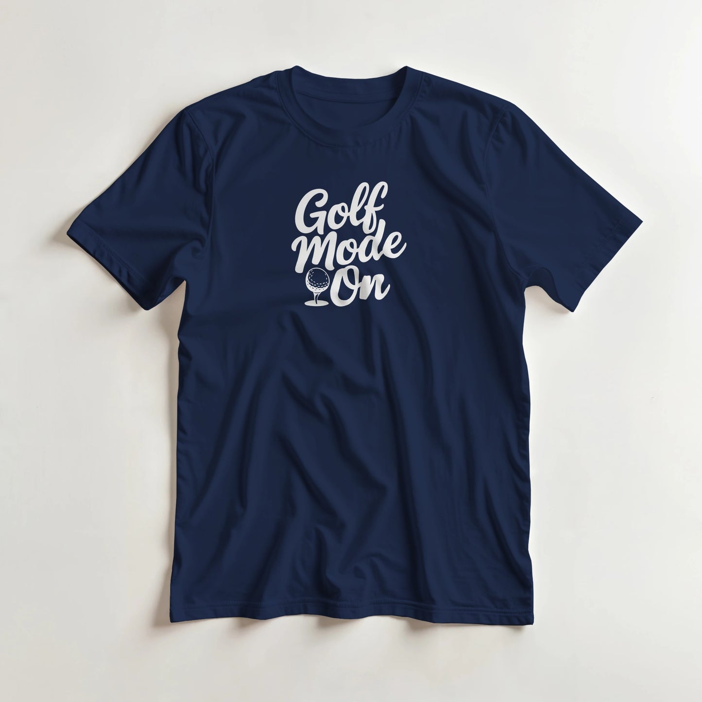 Mode T-Shirt in Navy 3XL lying on a plain floor. T-shirt is a unisex cut and 100 per cent cotton.
