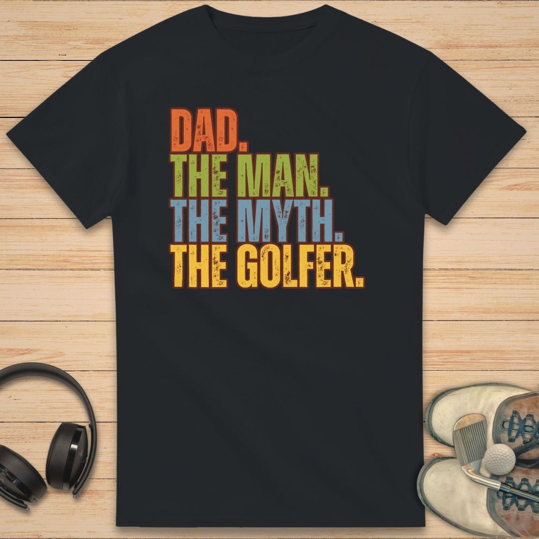 Dad The Legend Golfer T-Shirt Black