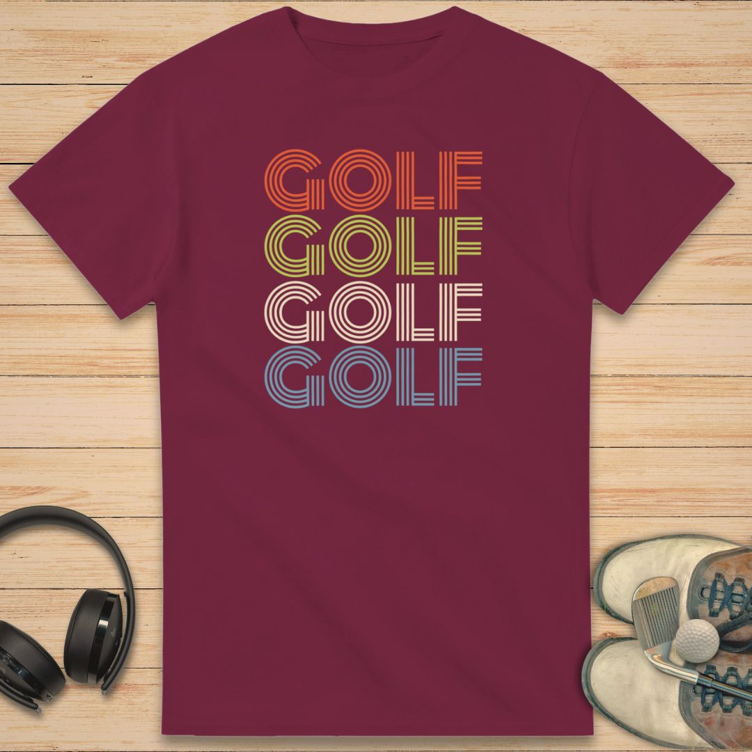 Retro Golf T-Shirt Maroon