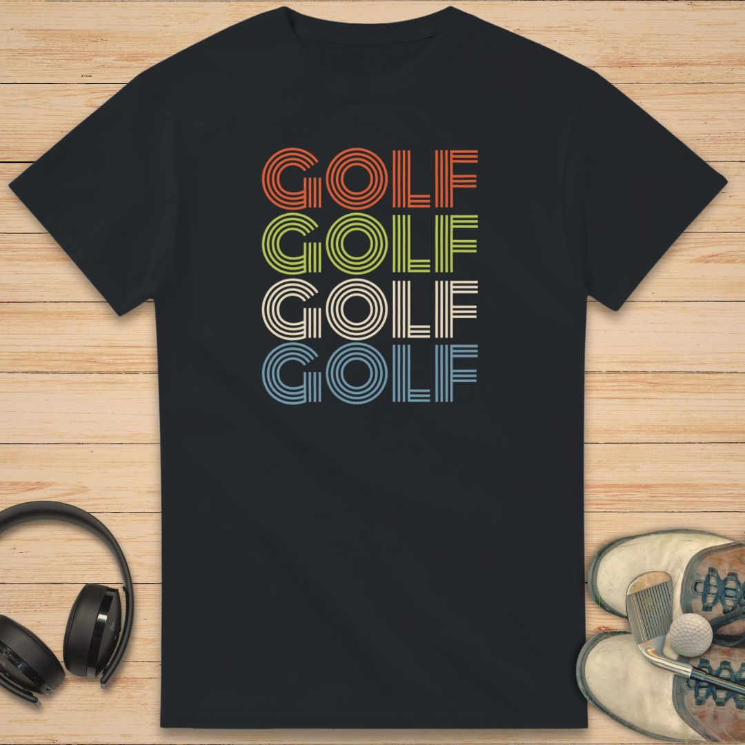Retro Golf T-Shirt Black