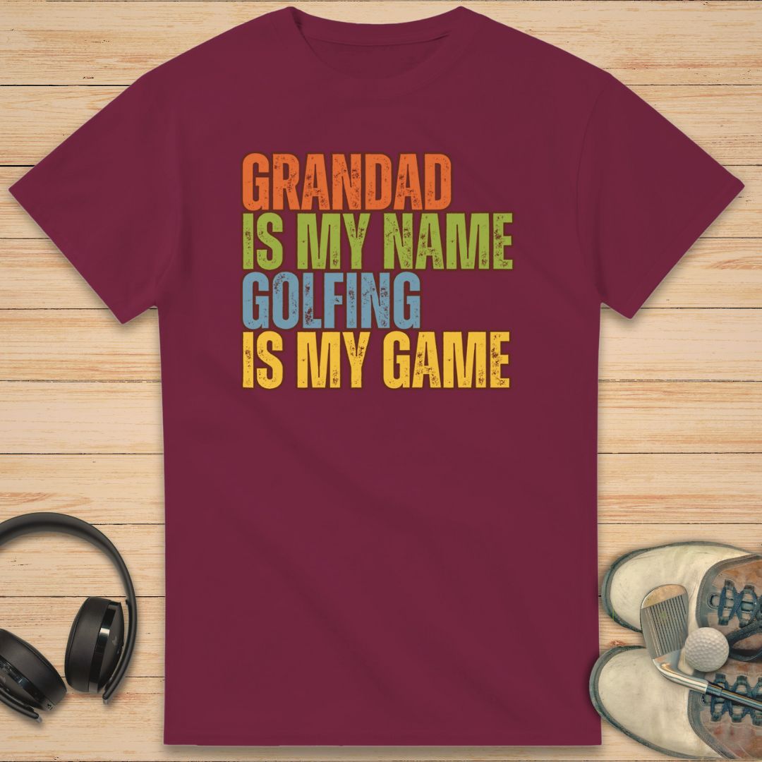 Grandad Golfing T-Shirt Maroon