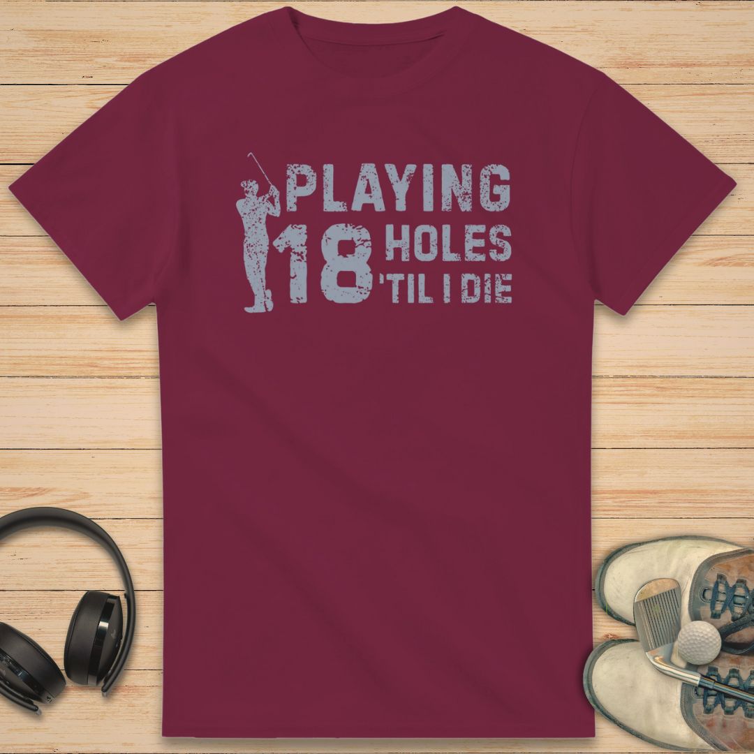 18 Holes T-Shirt Maroon