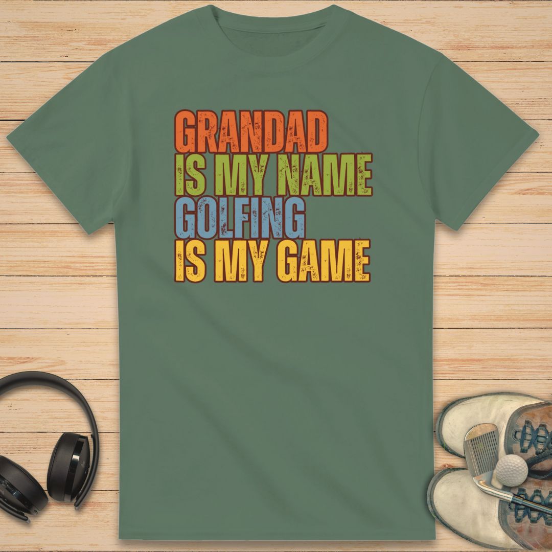 Grandad Golfing T-Shirt Military Green