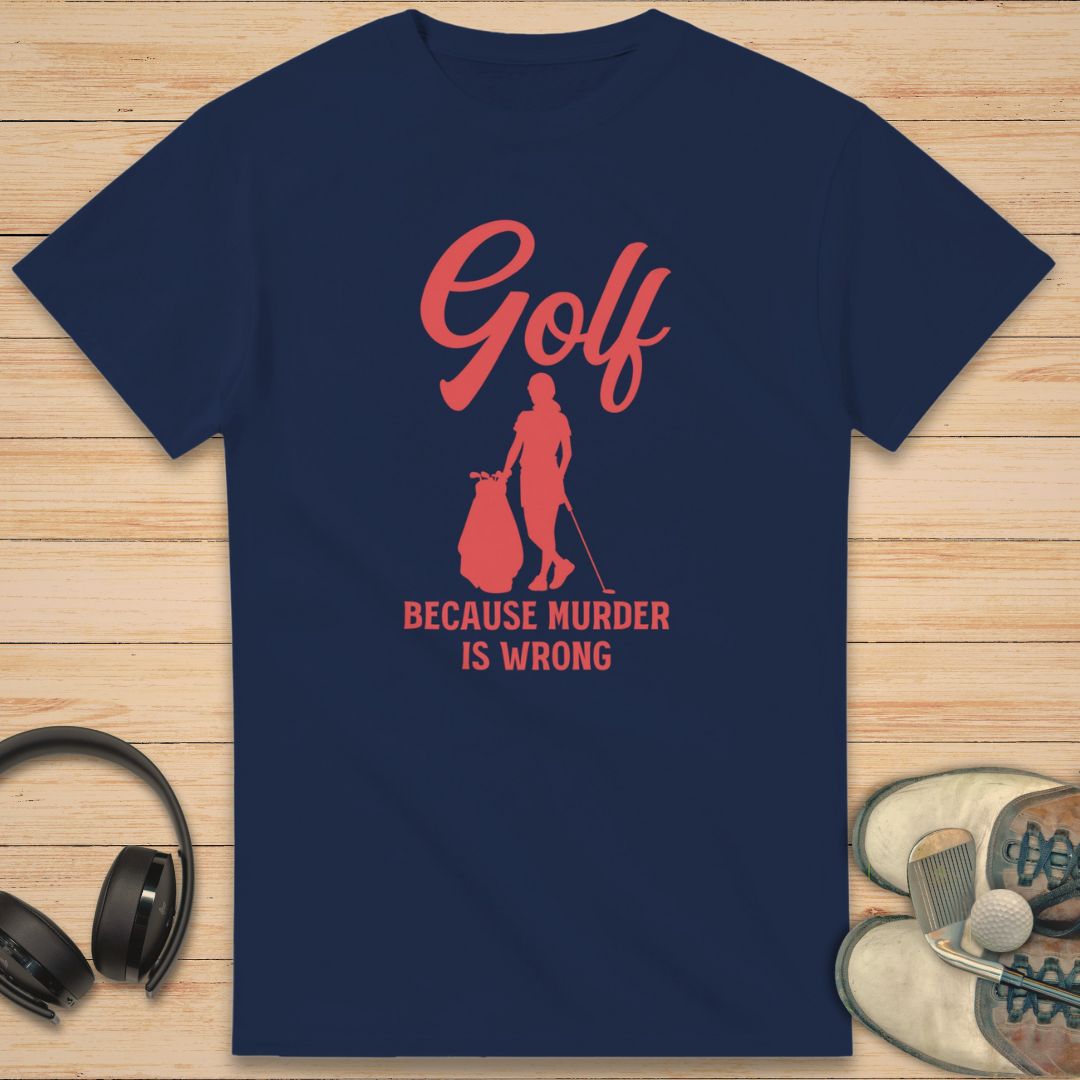 Golf Murder W T-Shirt Navy