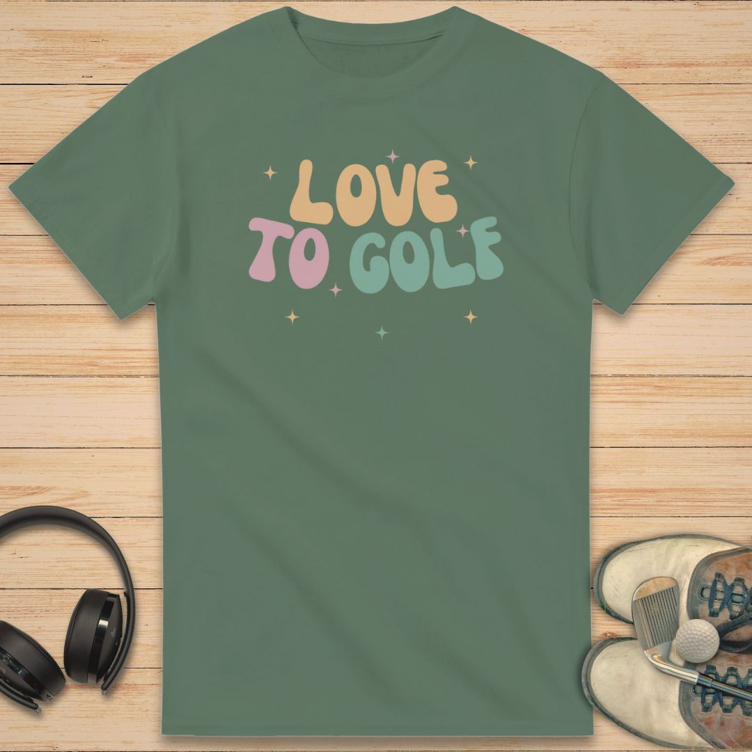 Love to Golf T-Shirt Military Green