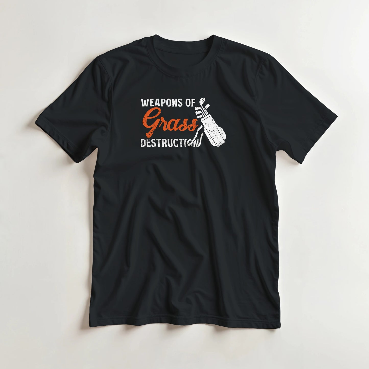 Weapons T-Shirt in Black XL lying on a plain floor. T-shirt is a unisex cut and 100 per cent cotton.