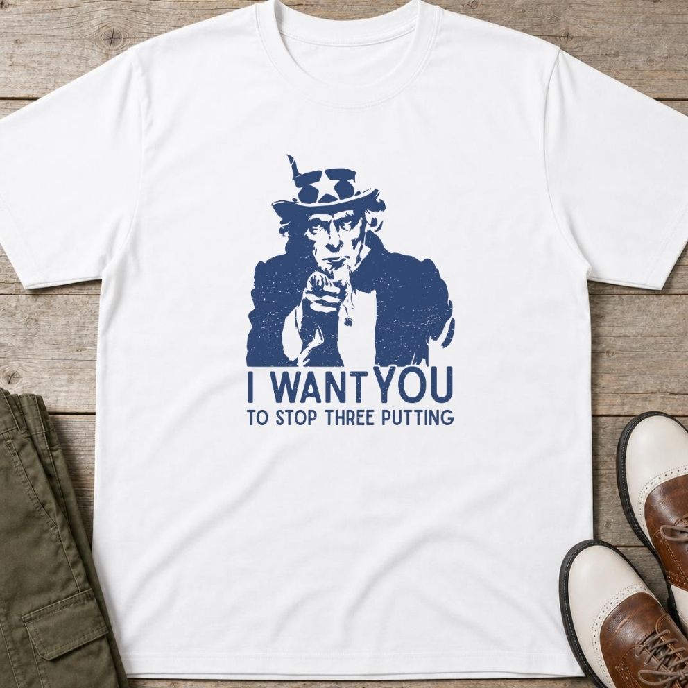 I Want You T-Shirt in White lying on a plain floor. T-shirt is a unisex cut and 100 per cent cotton.