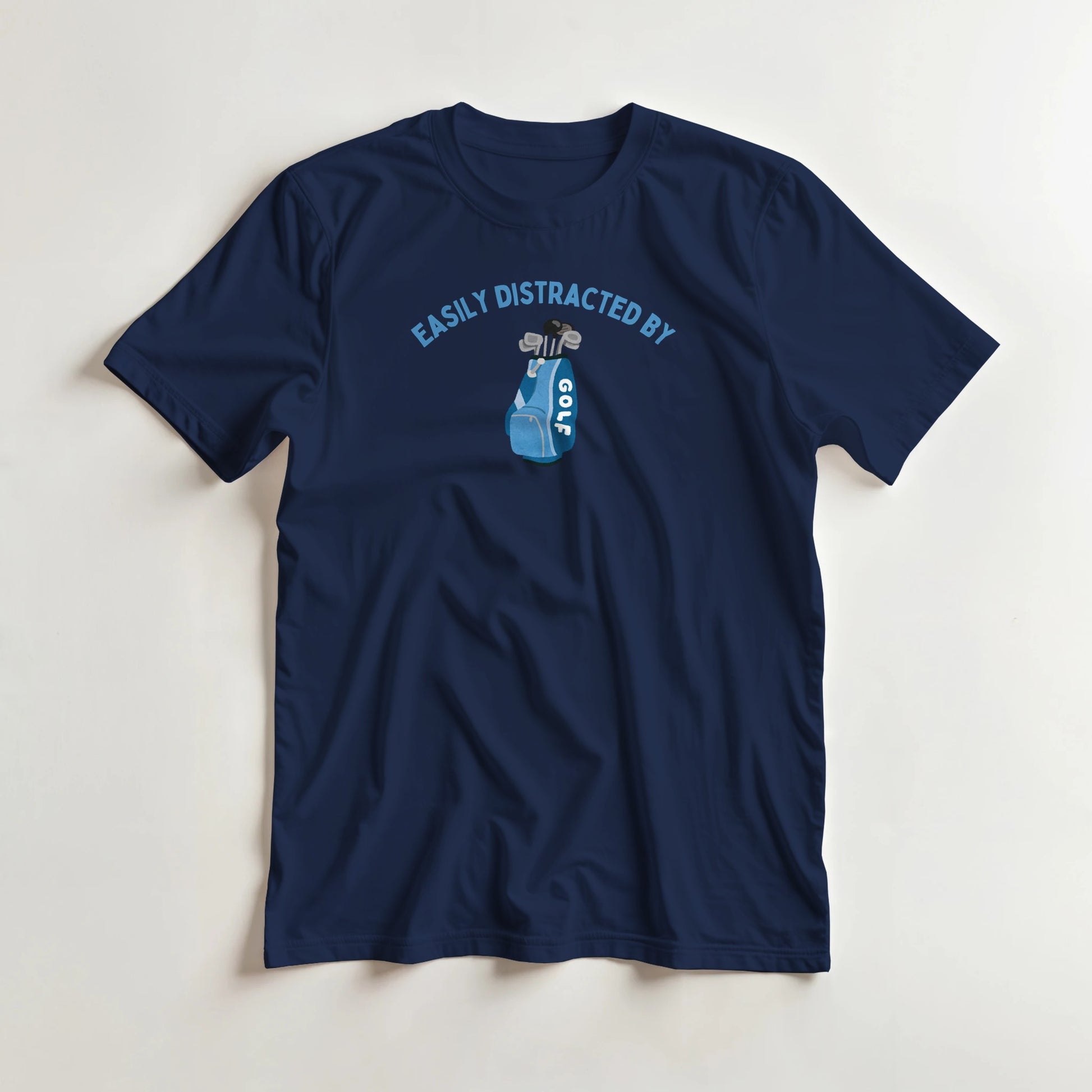 Distracted T-Shirt in S lying on a plain floor. T-shirt is a unisex cut and 100 per cent cotton.