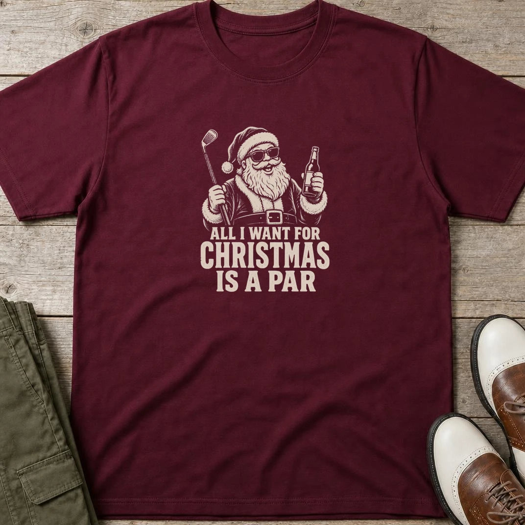 All I Want T-Shirt in Maroon lying on a plain floor. T-shirt is a unisex cut and 100 per cent cotton.