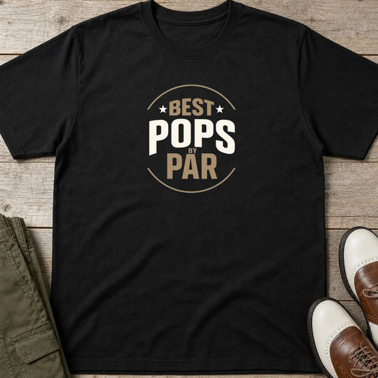 Best Pops T-Shirt in Black lying on a plain floor. T-shirt is a unisex cut and 100 per cent cotton.