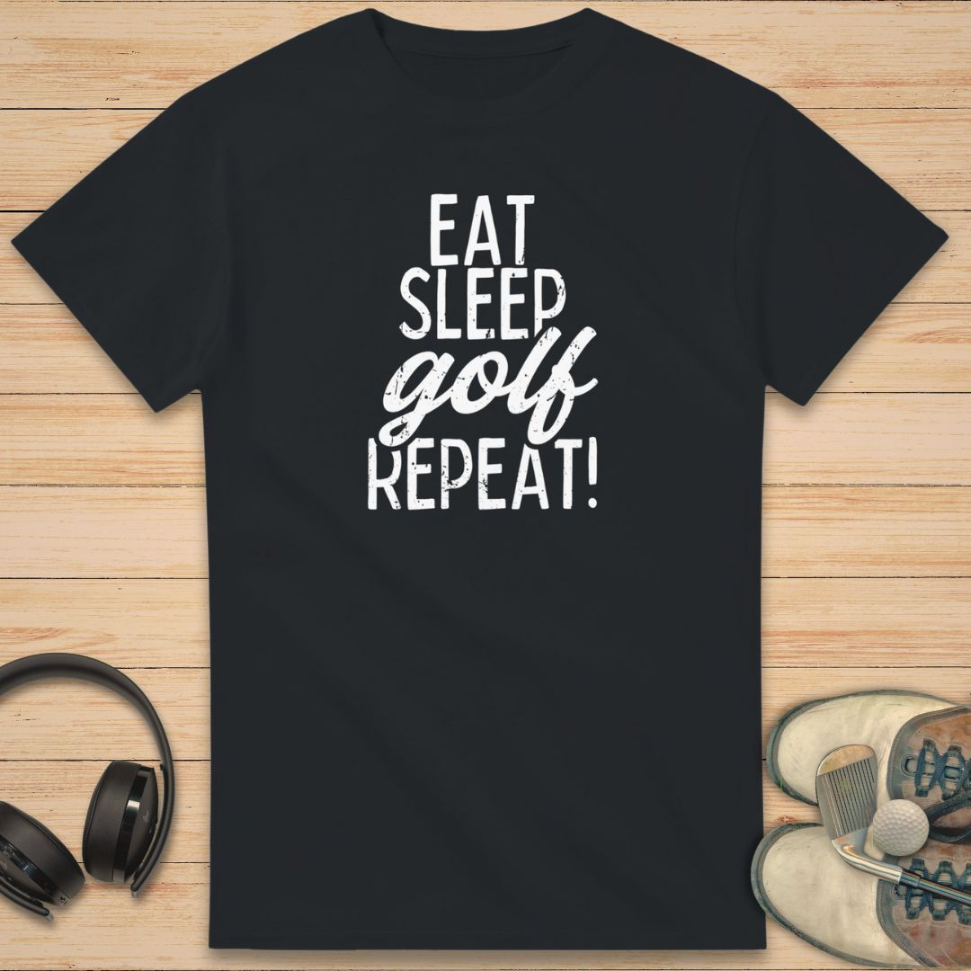 Eat Sleep Golf T-Shirt Black