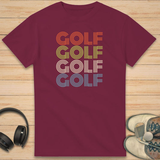 Retro Golf T-Shirt Maroon