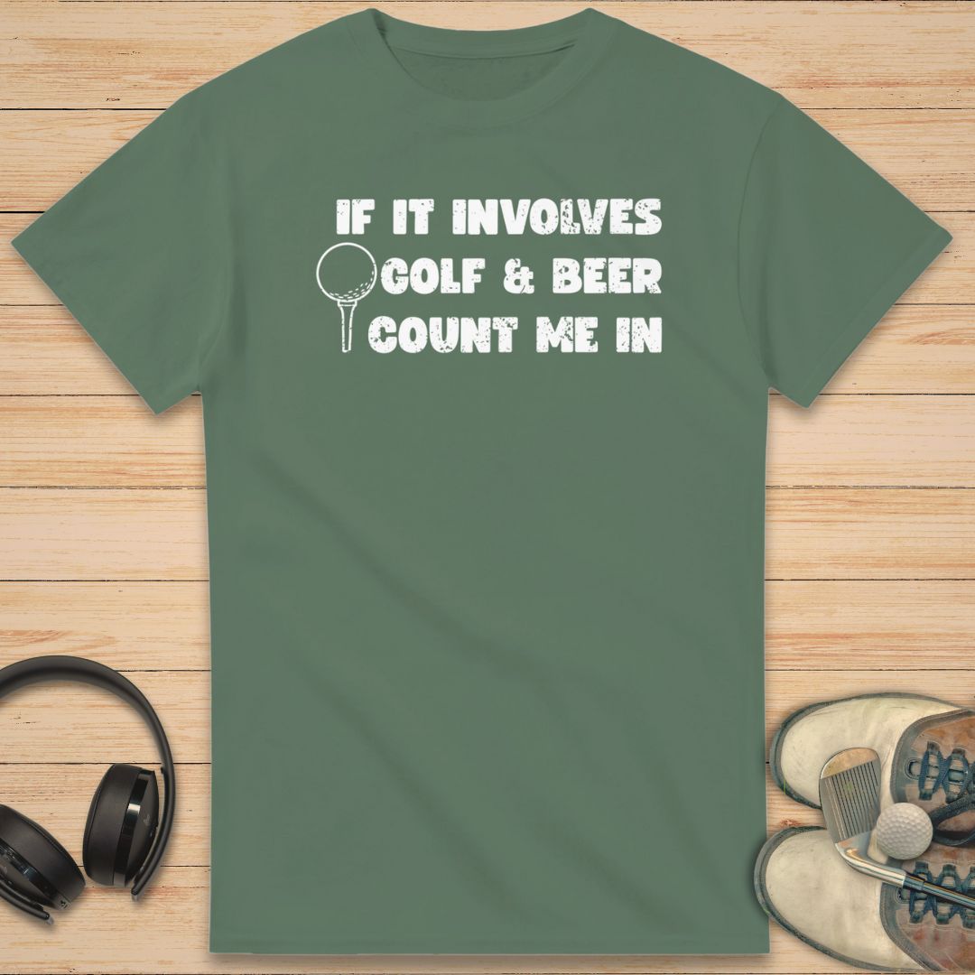 Golf & Beer T-Shirt Military Green