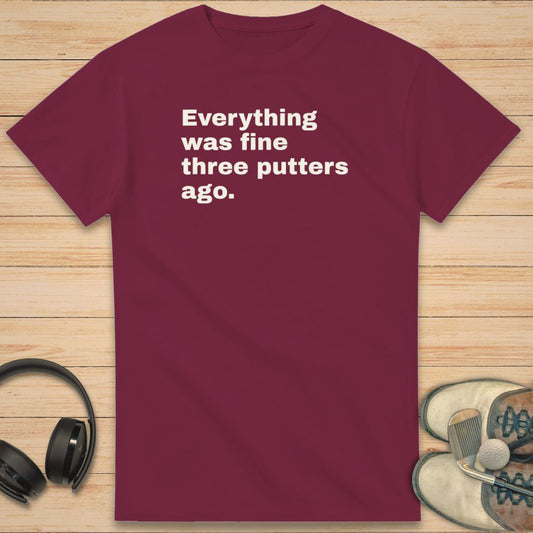 Three Putters T-Shirt Maroon