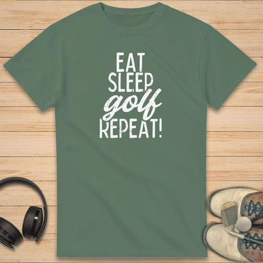 Eat Sleep Golf T-Shirt Military Green