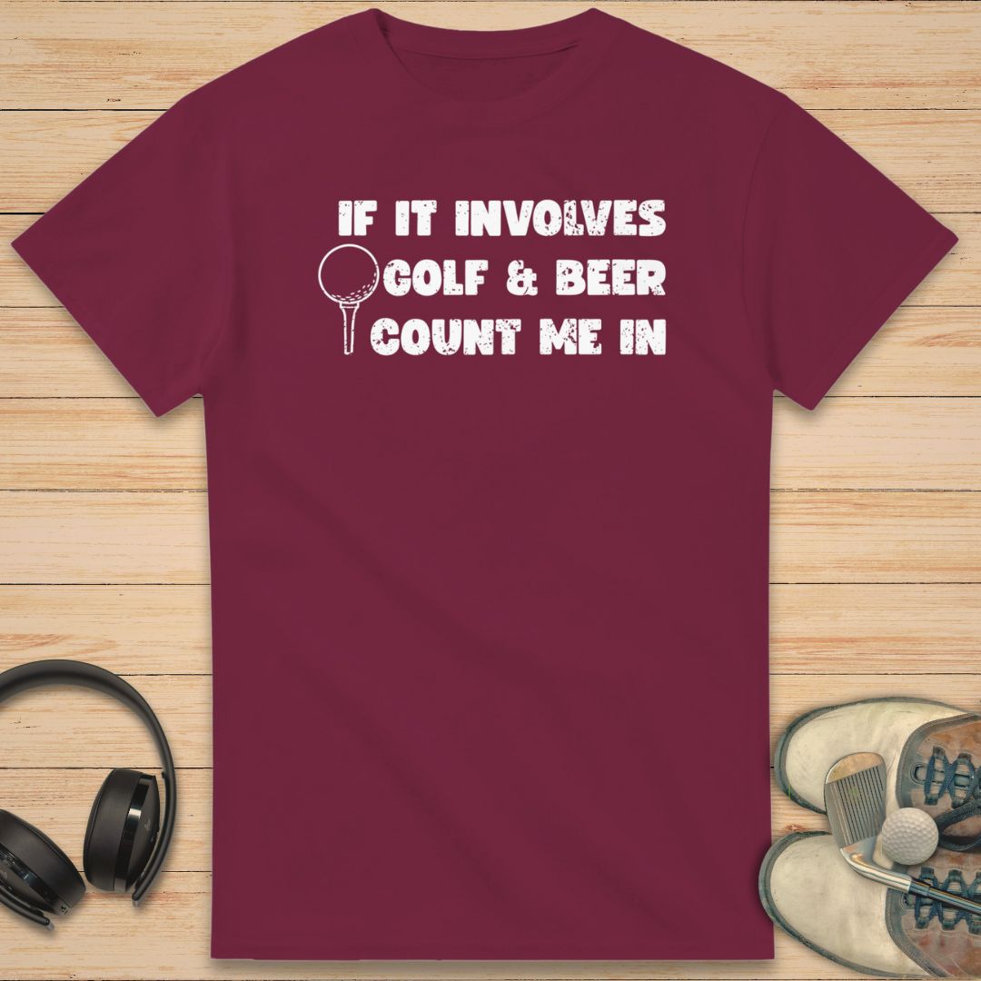 Golf & Beer T-Shirt Maroon