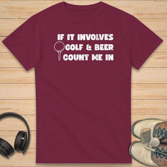 Golf & Beer T-Shirt Maroon
