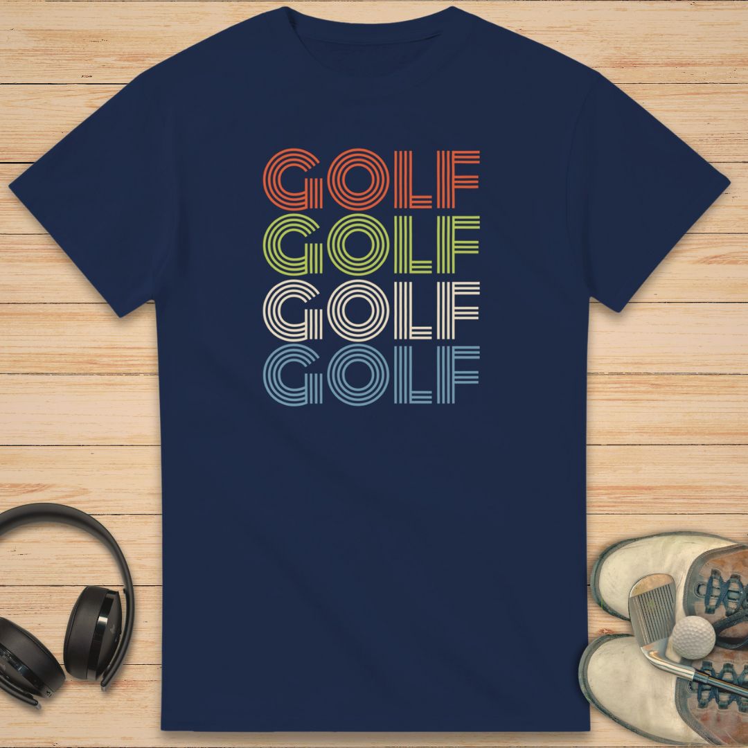 Retro Golf T-Shirt Navy