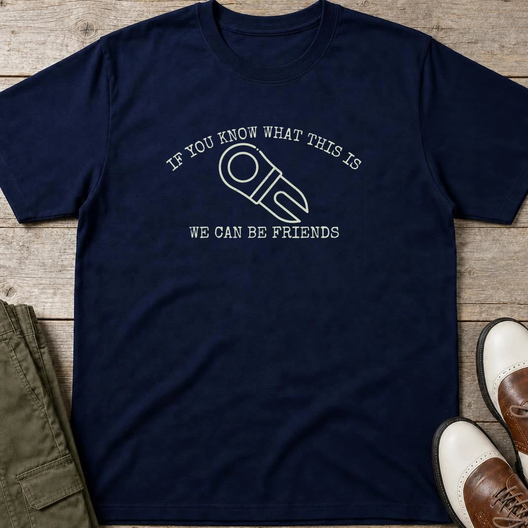 If You Know T-Shirt in Navy lying on a plain floor. T-shirt is a unisex cut and 100 per cent cotton.