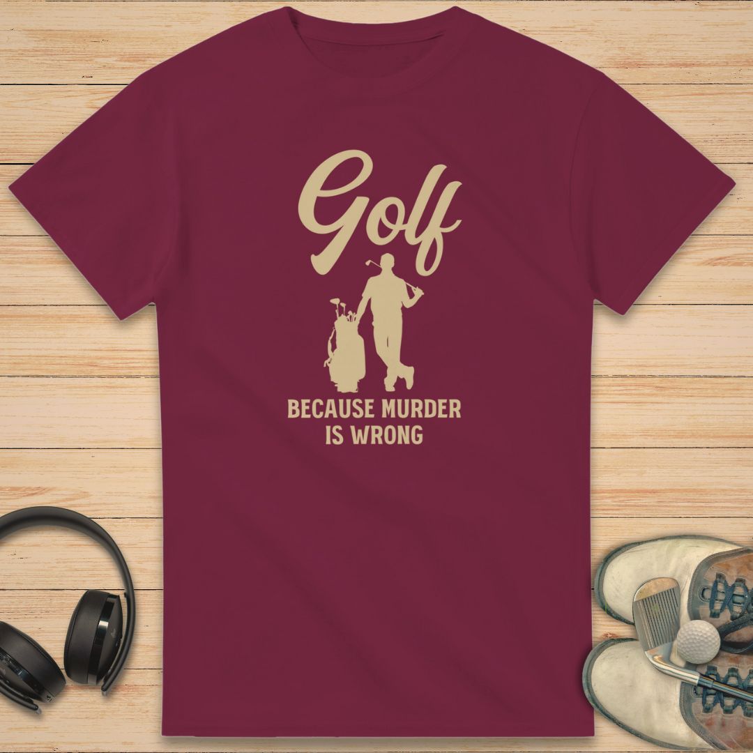 Golf Murder T-Shirt Maroon