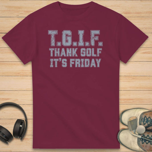 Thank Golf T-Shirt Maroon