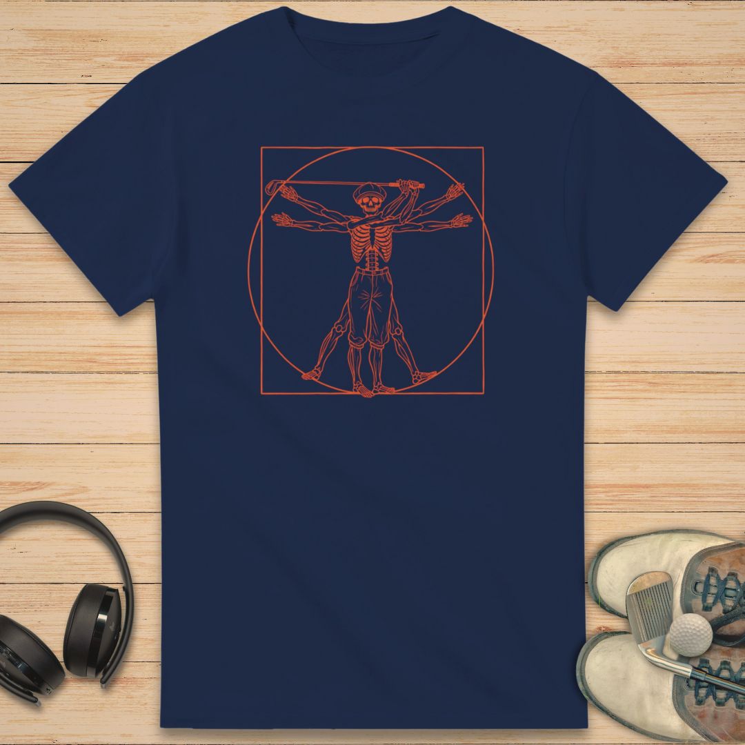 Vitruvian Golfer T-Shirt Navy