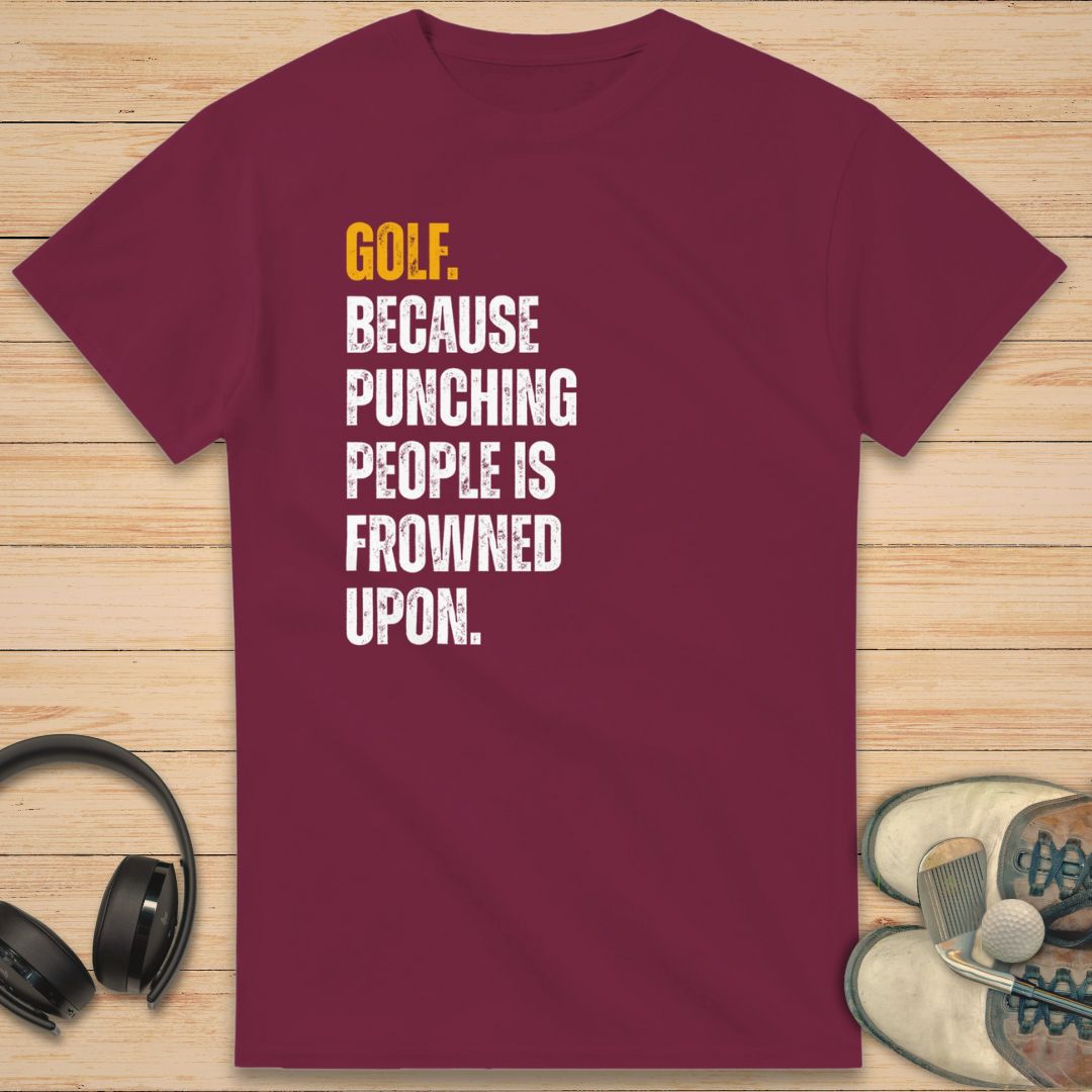 Punching People T-Shirt Maroon