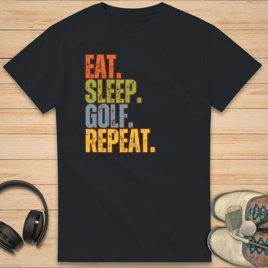 Eat Sleep Golf T-Shirt Black