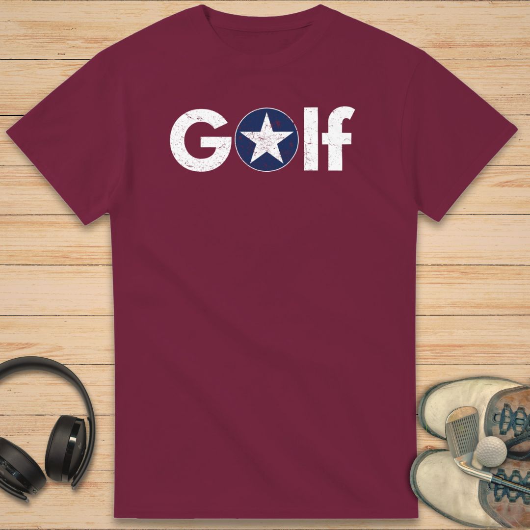 Golf Star T-Shirt Maroon