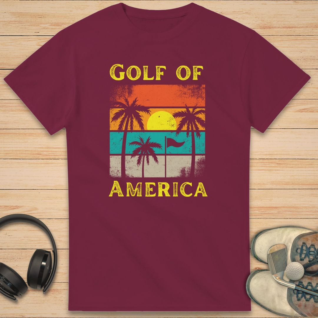 Golf America T-Shirt Maroon