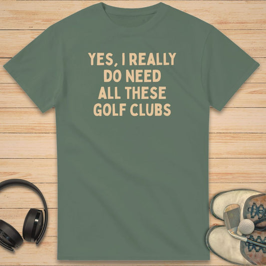 Golf Clubs T-Shirt Military Green