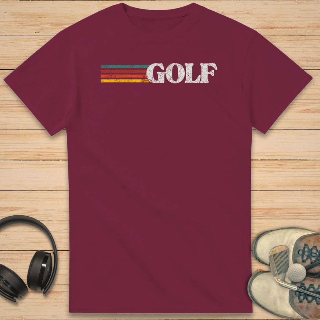 Retro Golf T-Shirt Maroon