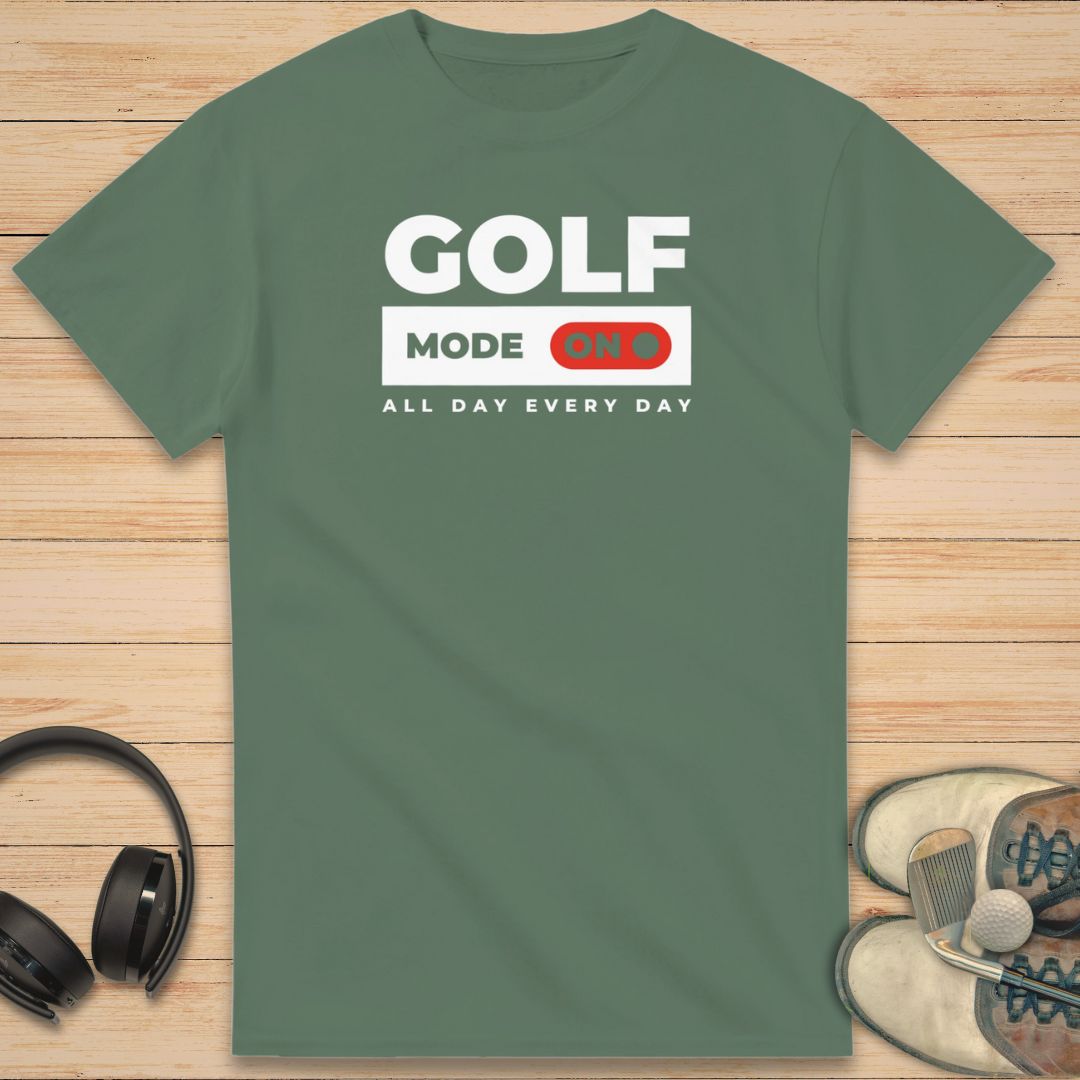 Golf Mode On T-Shirt Military Green