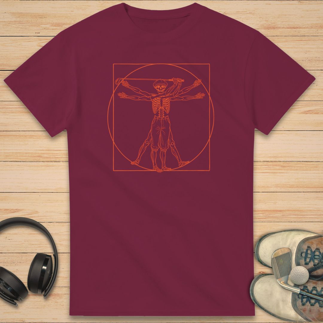 Vitruvian Golfer T-Shirt Maroon