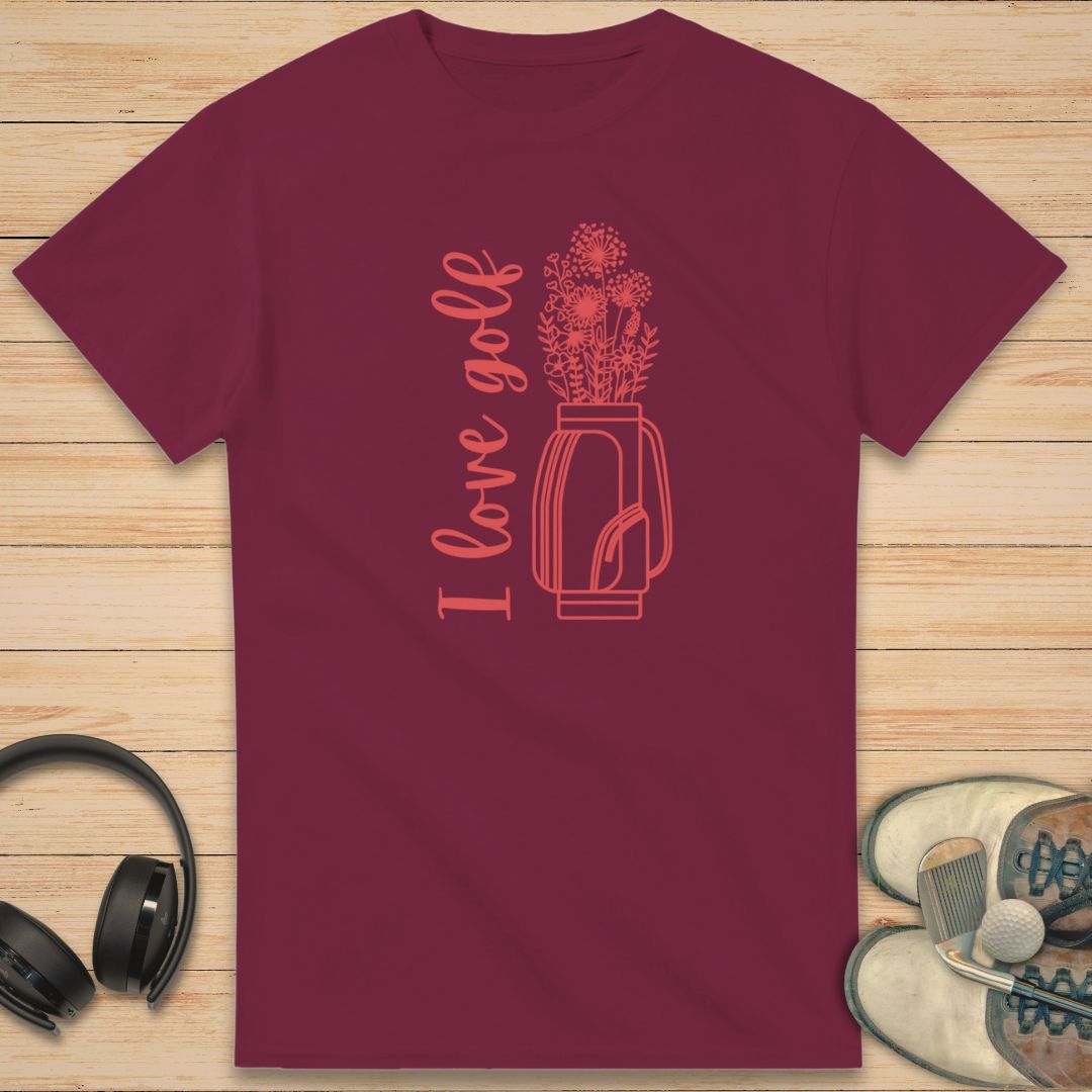 Love Golf T-Shirt Maroon
