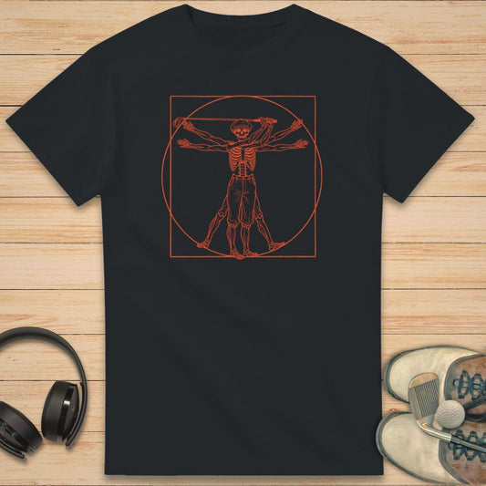 Vitruvian Golfer T-Shirt Black