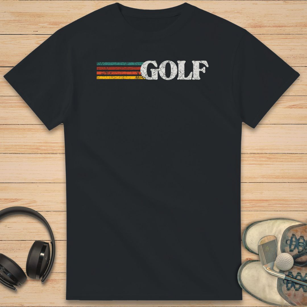Retro Golf T-Shirt Black