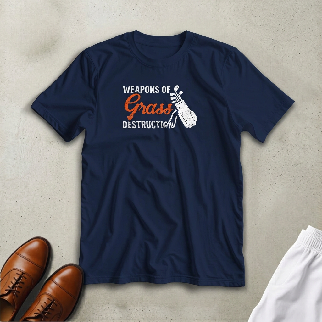 Weapons T-Shirt in lying on a plain floor. T-shirt is a unisex cut and 100 per cent cotton.