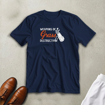 Weapons T-Shirt in lying on a plain floor. T-shirt is a unisex cut and 100 per cent cotton.